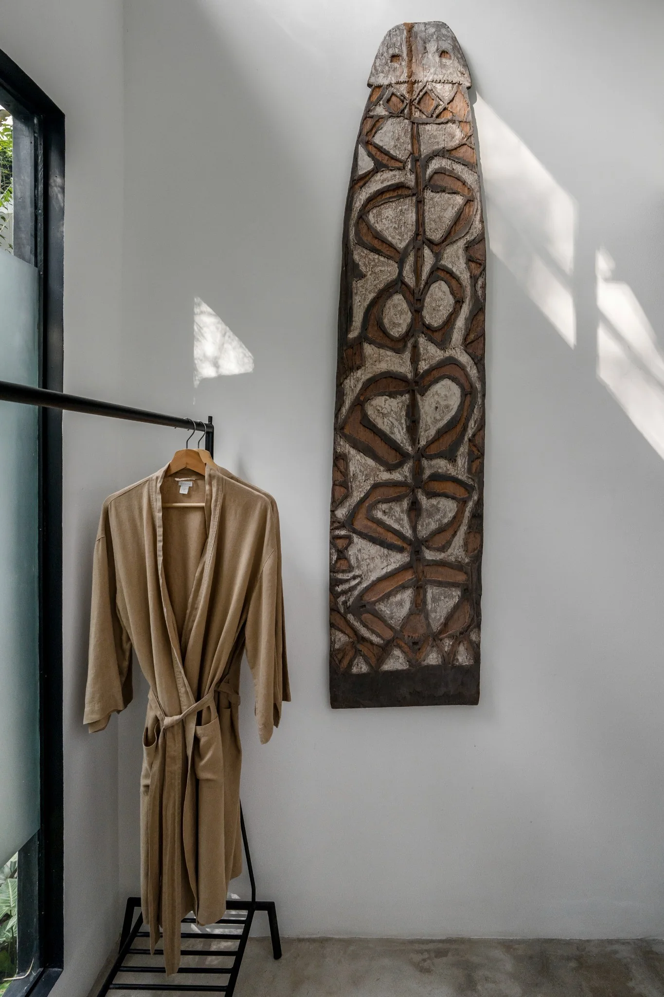Hand-carved Indonesian artwork at Loft Ithaka