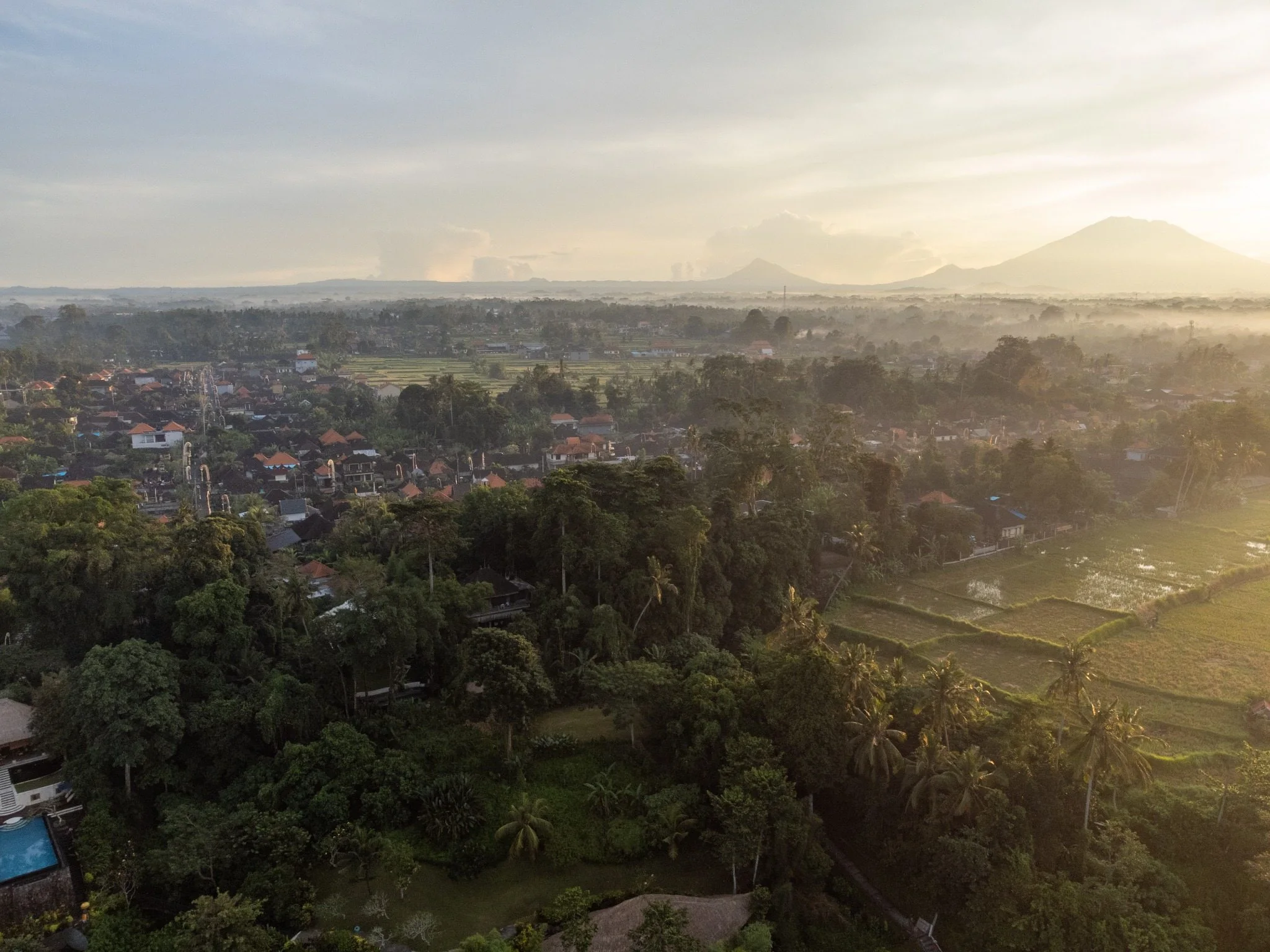 Golden-hour landscape of the Ubud region